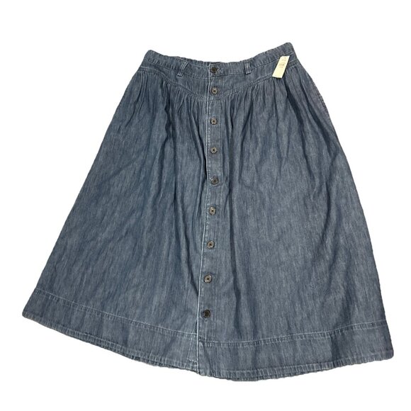 GAP Dresses & Skirts - Gap Jean Denim Skirt Button Front Western Maxi Hippie Boho Modes 12/14 L New